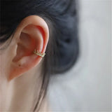 925 Silver French Crown Ear Bone Clip Women No Pierced Palace Style Jewelry