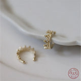925 Silver French Crown Ear Bone Clip Women No Pierced Palace Style Jewelry