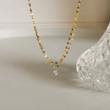 925 Silver Crystal Pendant Multi-layer Necklace Women Charm Gift