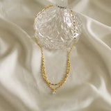 925 Silver Crystal Pendant Multi-layer Necklace Women Charm Gift