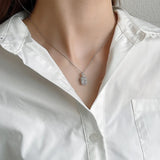 925 Silver Crystal Drift Bottle Pendant Necklace Women Party Jewelry Gift