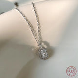 925 Silver Crystal Drift Bottle Pendant Necklace Women Party Jewelry Gift