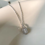 925 Silver Crystal Drift Bottle Pendant Necklace Women Party Jewelry Gift