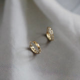 925 Silver Crystal Round Earrings Palace Style Noble Banquet Jewelry