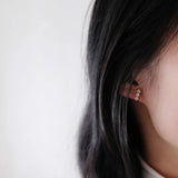 925 Silver Crystal Stud Earrings 14k Plating Women Jewelry Gift