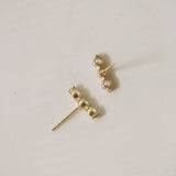 925 Silver Crystal Stud Earrings 14k Plating Women Jewelry Gift