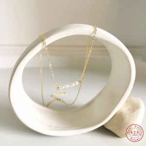 925 Silver French Pearl Pendant Necklace Wedding Party Jewelry Gift