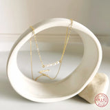 925 Silver French Pearl Pendant Necklace Wedding Party Jewelry Gift