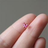 925 Silver Red Zircon Heart Stud Earrings Women Wedding Jewelry Gift