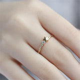 925 Sterling Silver French Star Pav? Crystal Ring Women Classic Tempe...