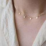 925 Silver Star Pendant Necklace French Style 14k Jewelry