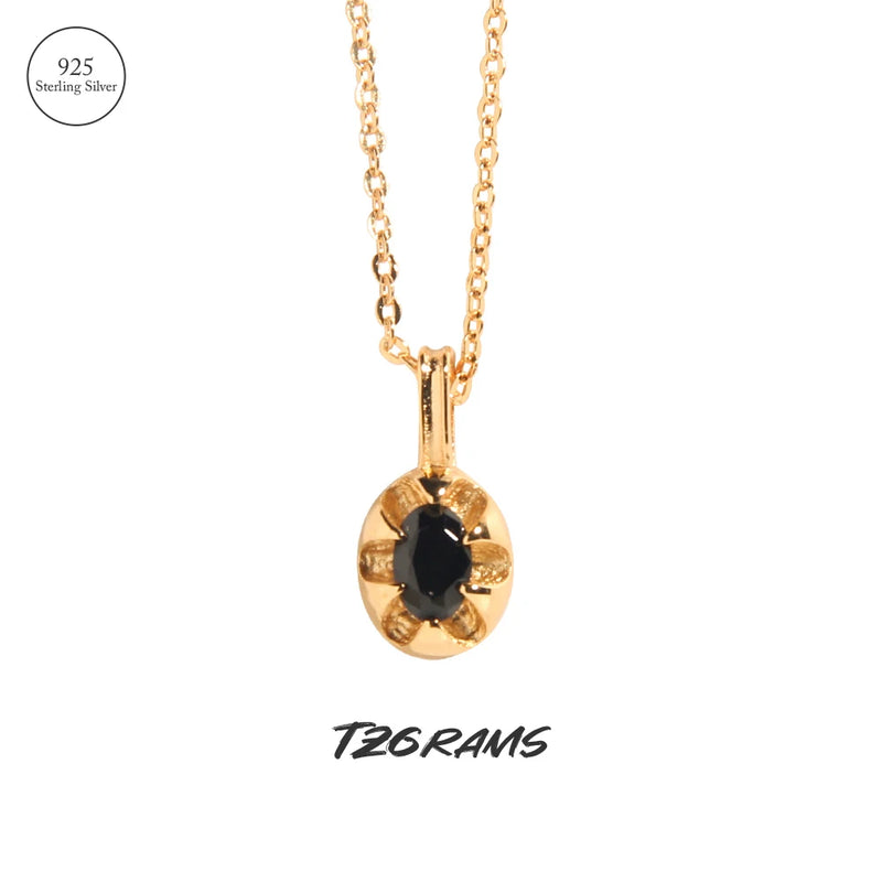 925 Silver French Style Necklace Zircon Charm Fine Jewelry