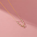 925 Silver French Vintage Bow Necklace Zircon Light Wedding Jewelry
