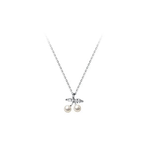 925 Silver Fresh Water Pearl Cherry Pendant Necklace