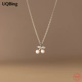 925 Silver Fresh Water Pearl Cherry Pendant Necklace