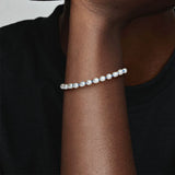 925 Silver Freshwater Pearl Cord Chain Bracelet for Women