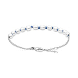 925 Silver Freshwater Pearl Cord Chain Bracelet for Women