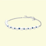 925 Silver Freshwater Pearl Cord Chain Bracelet for Women