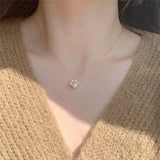 925 Silver Pearl Cat Claw Pendant Necklace Classic Party Chain Jewelry