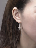925 Silver Pearl Earrings Calla Lily Ear Hook Retro Flower Drop Earrings