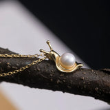 925 Silver Pearl Snail Necklace 18k Chinese Style Jewelry