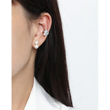 925 Sterling Silver Pearl Stud Earrings for Women - Fine Jewelry