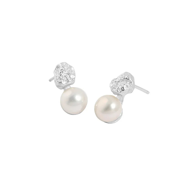 925 Sterling Silver Pearl Stud Earrings for Women - Fine Jewelry