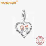 925 Silver Family We Choose Heart Charm Bead Bracelet Necklace Gift