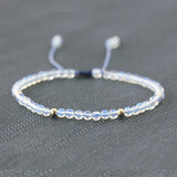 925 Silver Thin Friendship Bracelets Small Beads 3mm Gemstone Reiki Yoga Jewelry