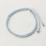 925 Silver Thin Friendship Bracelets Small Beads 3mm Gemstone Reiki Yoga Jewelry
