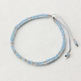 925 Silver Thin Friendship Bracelets Small Beads 3mm Gemstone Reiki Yoga Jewelry