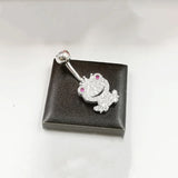 925 Silver Frog Belly Navel Piercing Button Rings Men Women Jewelry