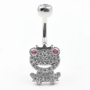 925 Silver Frog Belly Navel Piercing Button Rings Men Women Jewelry