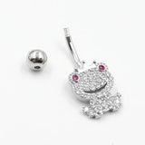 925 Silver Frog Belly Navel Piercing Button Rings Men Women Jewelry