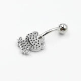 925 Silver Frog Belly Navel Piercing Button Rings Men Women Jewelry