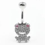925 Silver Frog Belly Navel Piercing Button Rings Men Women Jewelry