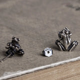 925 Silver Frog Stud Earrings Women Vintage Party Wedding Jewelry
