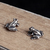 925 Silver Frog Stud Earrings Women Vintage Party Wedding Jewelry