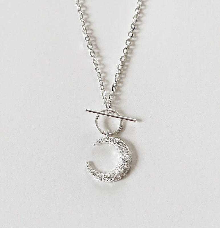 Sterling Silver Moon Necklace Crescent Charm Jewelry for Women