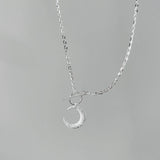 Sterling Silver Moon Necklace Crescent Charm Jewelry for Women