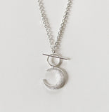 Sterling Silver Moon Necklace Crescent Charm Jewelry for Women