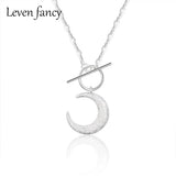 Sterling Silver Moon Necklace Crescent Charm Jewelry for Women