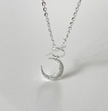 Sterling Silver Moon Necklace Crescent Charm Jewelry for Women