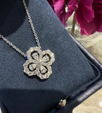 925 Silver Clear Zirconia Geometry Pendant Necklace for Women