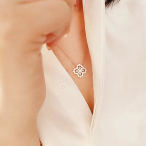 925 Silver Clear Zirconia Geometry Pendant Necklace for Women