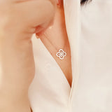 925 Silver Clear Zirconia Geometry Pendant Necklace for Women