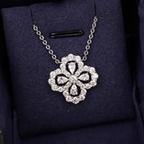 925 Silver Clear Zirconia Geometry Pendant Necklace for Women