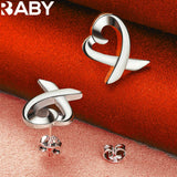 925 Silver Heart Bracelet Earrings Set Wedding Jewelry