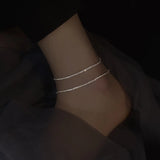 925 Sterling Silver Full Star Anklet Sparkling Foot Decoration Sexy Ankle Chain