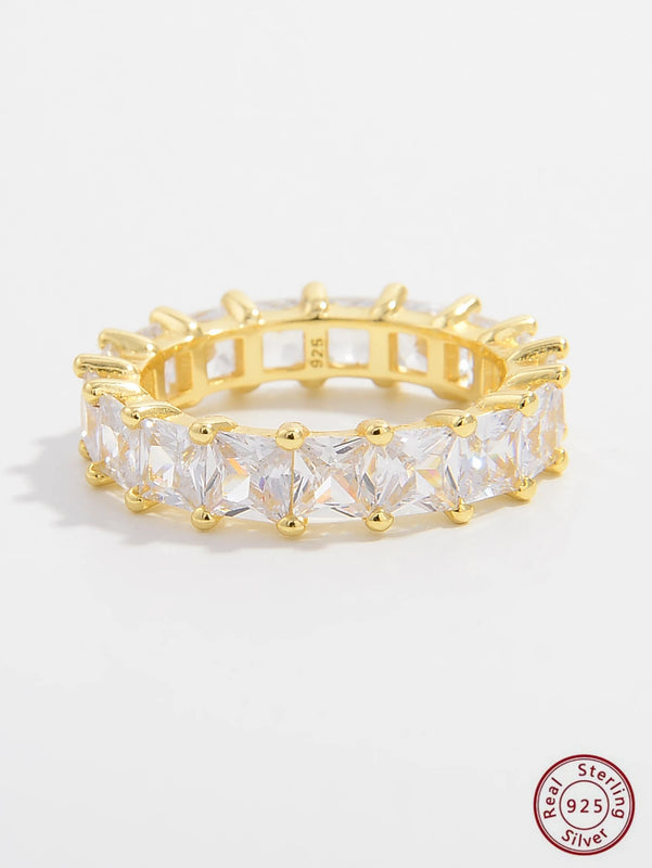 925 Silver Zircon Baguette Ring Ice Out Jewelry